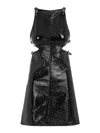 Courrèges Buckle-detailed Patent-finish Minidress In Black