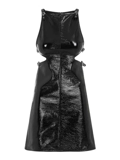 COURRÈGES SLASH BUCKLE VINYL DRESS