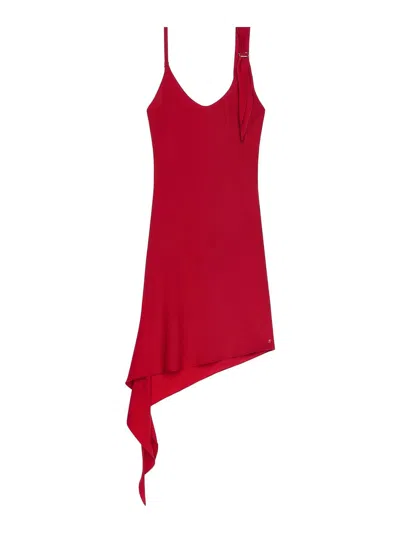 COURRÈGES VESTIDO MIDI - ROJO