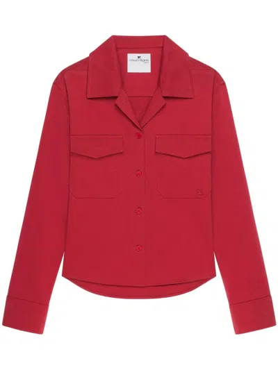 Courrèges Vibrant Red Cotton Shirt With Logo