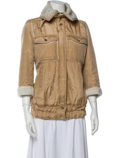 Pre-owned Courrèges Vintage 1970's Faux Fur Coat In Brown