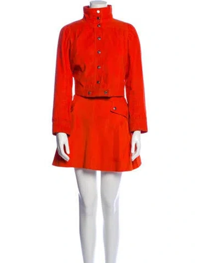 Pre-owned Courrèges Vintage 1970's Skirt Set In Orange