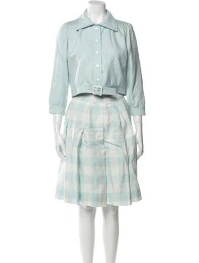 Pre-owned Courrèges Vintage 1970's Skirt Suit In Blue