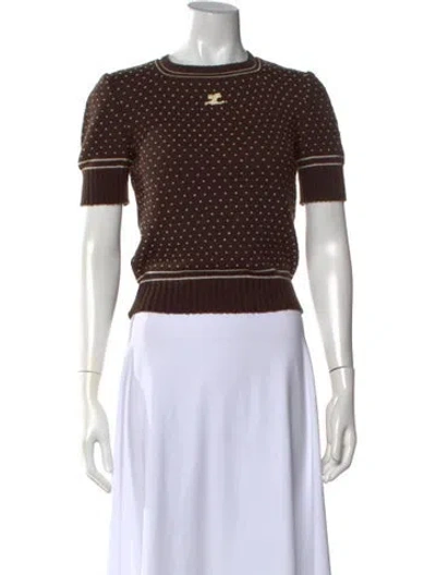 Pre-owned Courrèges Vintage 1970's Top In Brown
