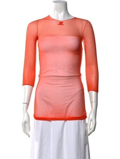Pre-owned Courrèges Vintage 1970's Top In Orange