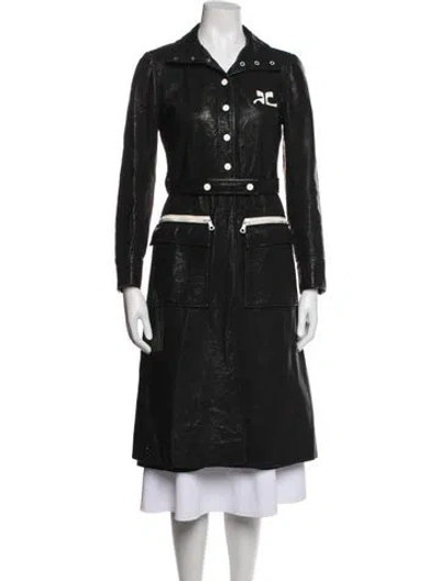 Pre-owned Courrèges Vintage 1972 Coat In Black
