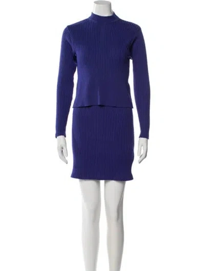 Pre-owned Courrèges Vintage 1980's Skirt Set In Purple