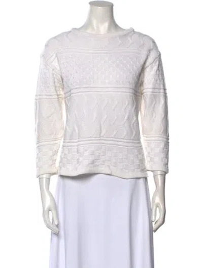 Pre-owned Courrèges Vintage 1980's Sweatshirt In White