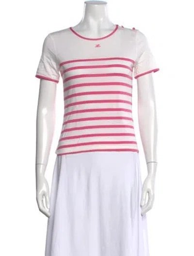 Pre-owned Courrèges Vintage 1990's T-shirt In Pink/white