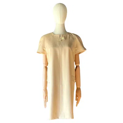 Pre-owned Courrèges Vintage Boho Courrege Short Sleeve Dress In Brown