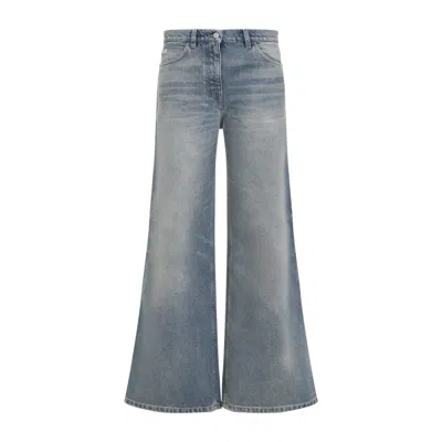 Courrèges Vintage Denim Blue Cotton Hammer Denim Baggy Pants
