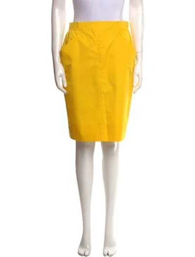 Pre-owned Courrèges Vintage Knee-length Skirt In Yellow