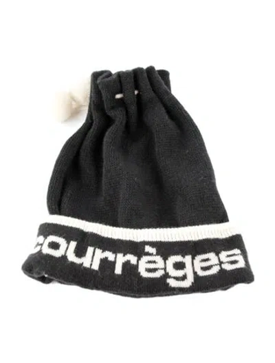 Pre-owned Courrèges Vintage Knit Beanie In Black
