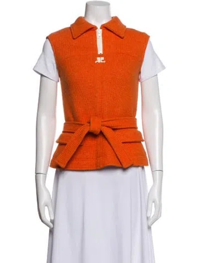 Pre-owned Courrèges Vintage Late 1960's - Early 1970's Vest In Orange