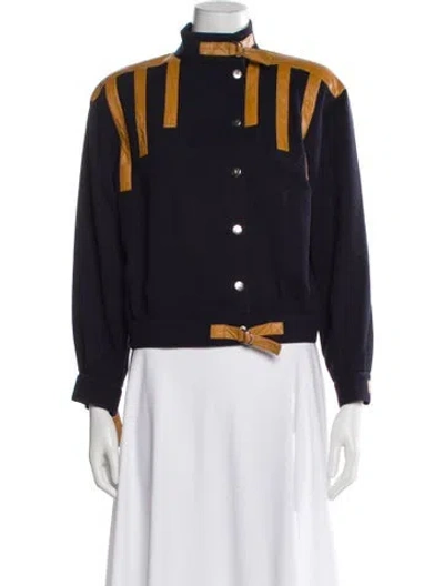 Pre-owned Courrèges Vintage Late 1970's - Early 1980's Bomber Jacket In Blue