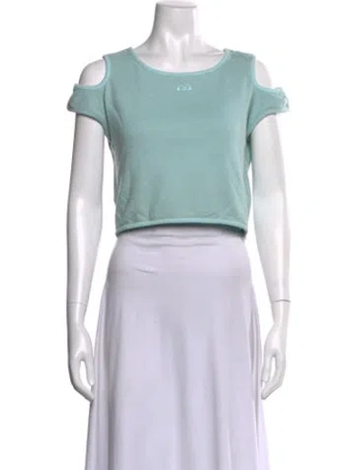 Pre-owned Courrèges Vintage Late 1970's - Early 1980's Crop Top In Blue