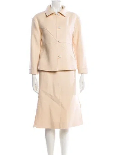 Pre-owned Courrèges Vintage Late 1970's - Early 1980's Skirt Suit In Neutral