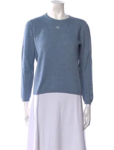 Pre-owned Courrèges Vintage Late 1970's - Early 1980's Sweater In Blue