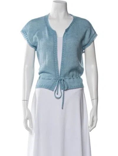 Pre-owned Courrèges Vintage Late 1970's - Early 1980's Sweater In Blue