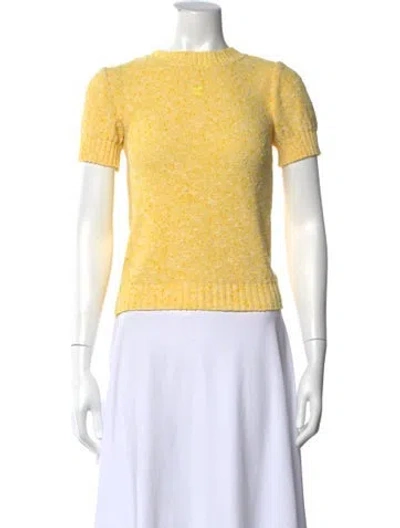 Pre-owned Courrèges Vintage Late 1970's - Early 1980's Sweater In Yellow