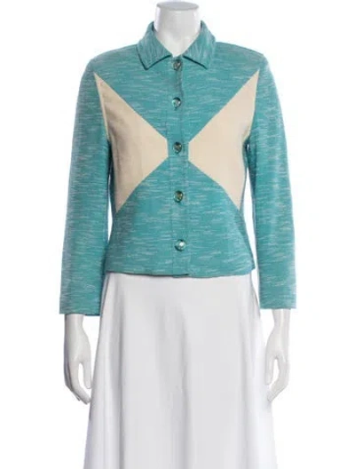 Pre-owned Courrèges Vintage Late 1980's - Early 1990's Jacket In Blue/white