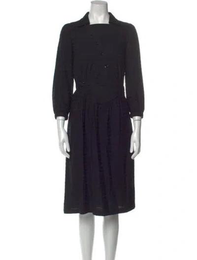 Pre-owned Courrèges Vintage Midi Length Dress In Black