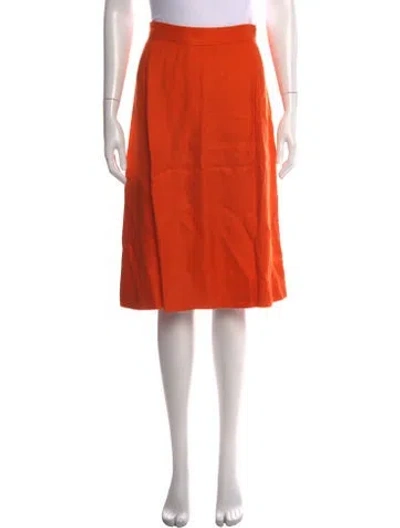 Pre-owned Courrèges Vintage Midi Length Skirt In Orange