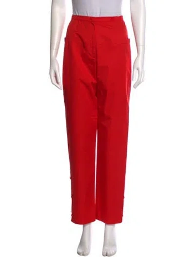 Pre-owned Courrèges Vintage Straight Leg Pants In Red