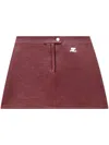 Courrèges A-line Skirt In Dark Red Stretch-cotton Faux Leather In Red