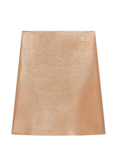 Courrèges Vinyl A-line Knee-length Skirt In Neutral