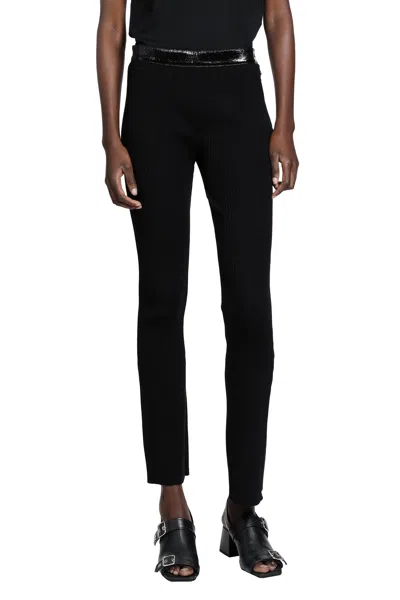Courrèges Vinyl And Knit Flare Pants In Black