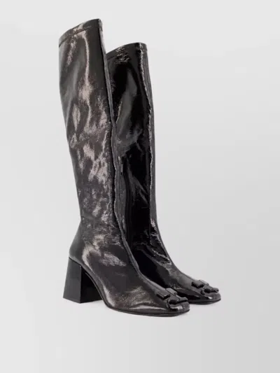 Courrèges Vinyl Ankle Boots In Black