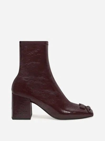 Courrèges Vinyl Ankle Boots In Red