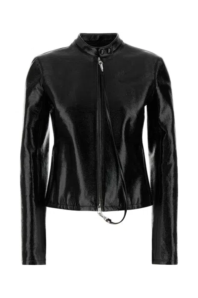 Courrèges Courregès Vinyl Biker Jacket In Black