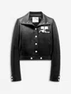 Courrèges Vinyl Biker Jacket In Black