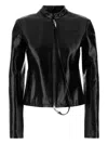 Courrèges Courreges Black Stretch Vynil Jacket In Black