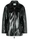 Courrèges Oversize Vinyl Bomber Jacket In Black