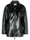 Courrèges Oversize Vinyl Bomber Jacket In Black