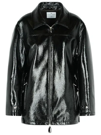 COURRÈGES COURREGES 'VINYL' BLACK COTTON BLEND JACKET WOMEN