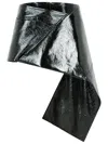Courrèges Side-drape Vinyl Mini Skirt In Black