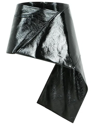 COURRÈGES COURREGES 'VINYL' BLACK COTTON BLEND MINISKIRT