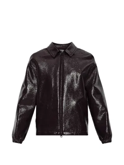 Courrèges Vinyl Bomber Jacket In Black