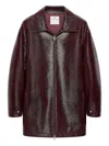 Courrèges Shiny Bomber Jacket Belted Waist In Brown