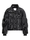 Courrèges Vinyl Bomber Jacket With Contrasting Embroidered Ac Logo In Black