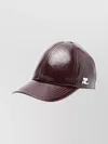 Courrèges Vinyl Cap With Curved Brim And Panels In Burgundy