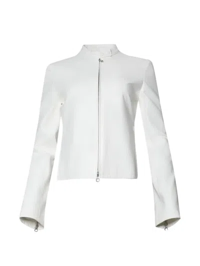 Courrèges Vinyl City Biker Jacket In White