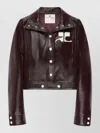 Courrèges Vinyl Blazer With Collared Neck And Long Sleeves In Brown