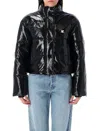 Courrèges Vinyl Bomber Jacket With Contrasting Embroidered Ac Logo