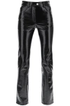 COURRÈGES VINYL-EFFECT COATED COTTON PANTS