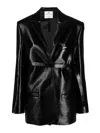 Courrèges Courreges Woman Blazer Black Size 4 Cotton, Polyurethane, Elastane In Black